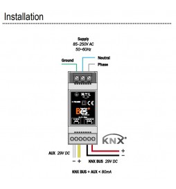 BFK80 Ingenium* Bes KNX 80mA Alimentatore di linea PS110800