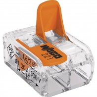 WAGO 221-412 1 Flexible wire clamp: 0.14-4 mm² rigid wire: 0.2-4 mm² Poles: 2 Transparent, Orange
