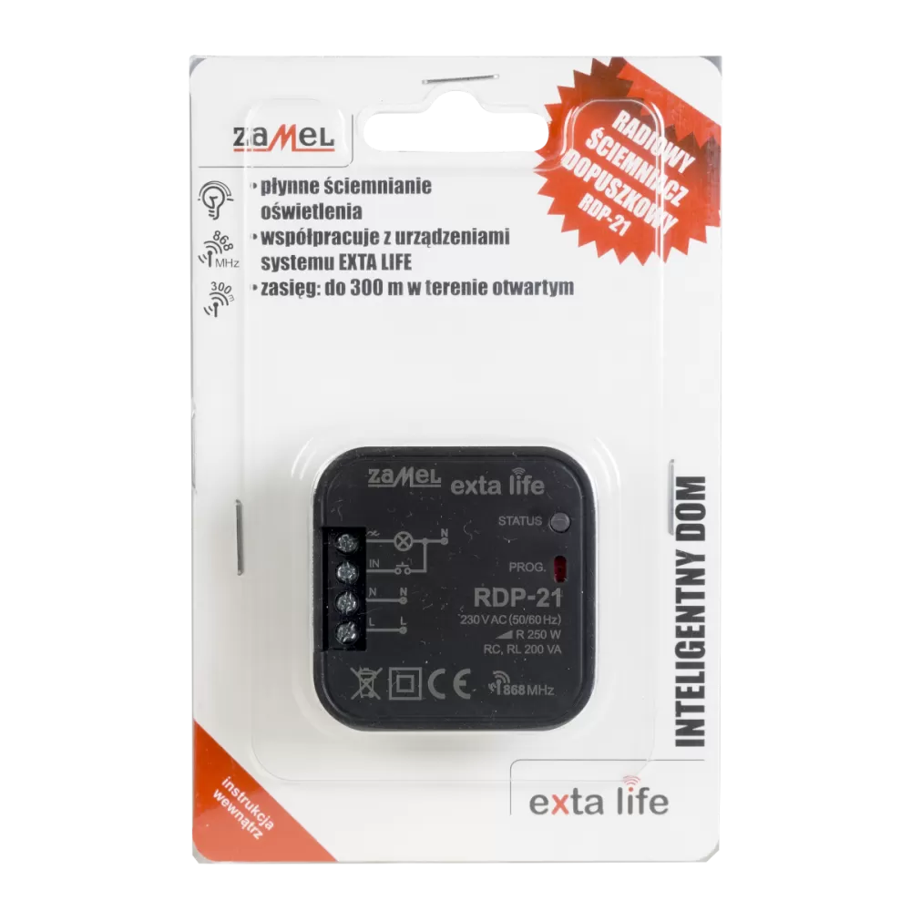 Dimmer Domotico Zamel EXTA LIFE RDP-21 RF 868 MHz
