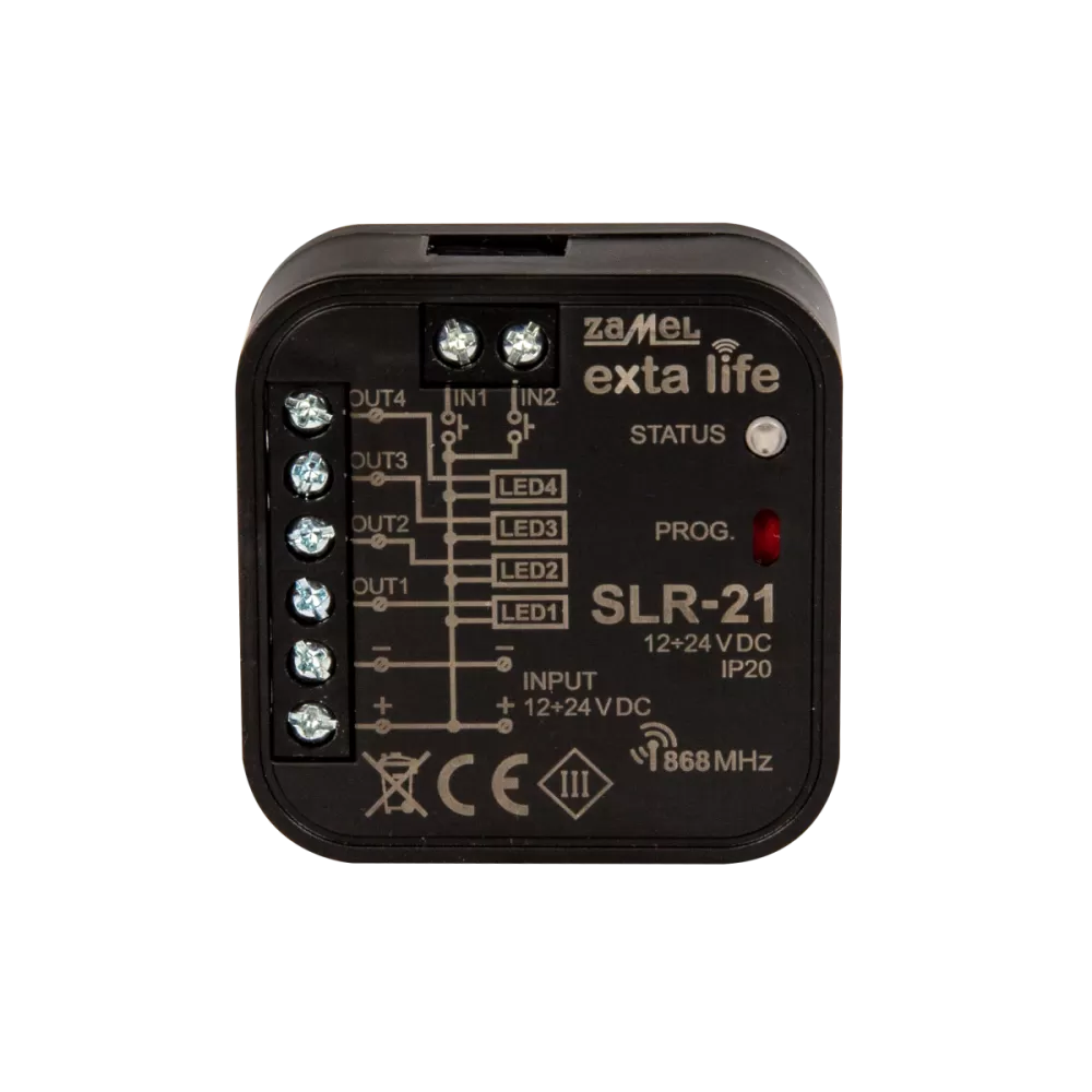 Controller LED 4 Canali 12–24 V DC Zamel EXTA LIFE SLR-21 – Incasso RF 868 MHz