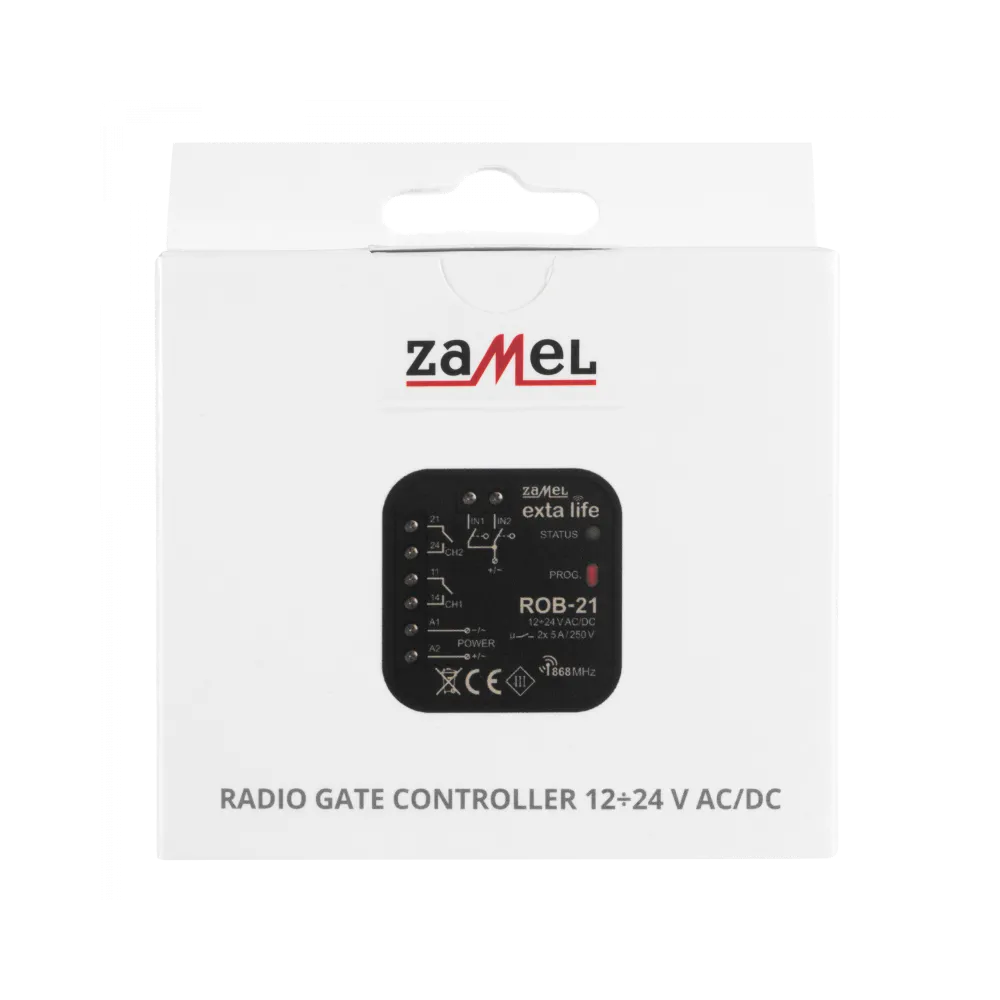 Smart Home Radio Gate Garage Controller Zamel EXTA LIFE ROB-21 12-24V RF 868 MHz