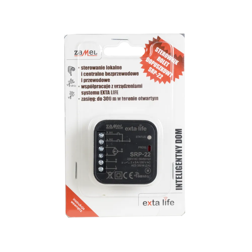 Smart Home Flush Roller Blind Controller Zamel EXTA LIFE SRP-22 RF 868 MHz
