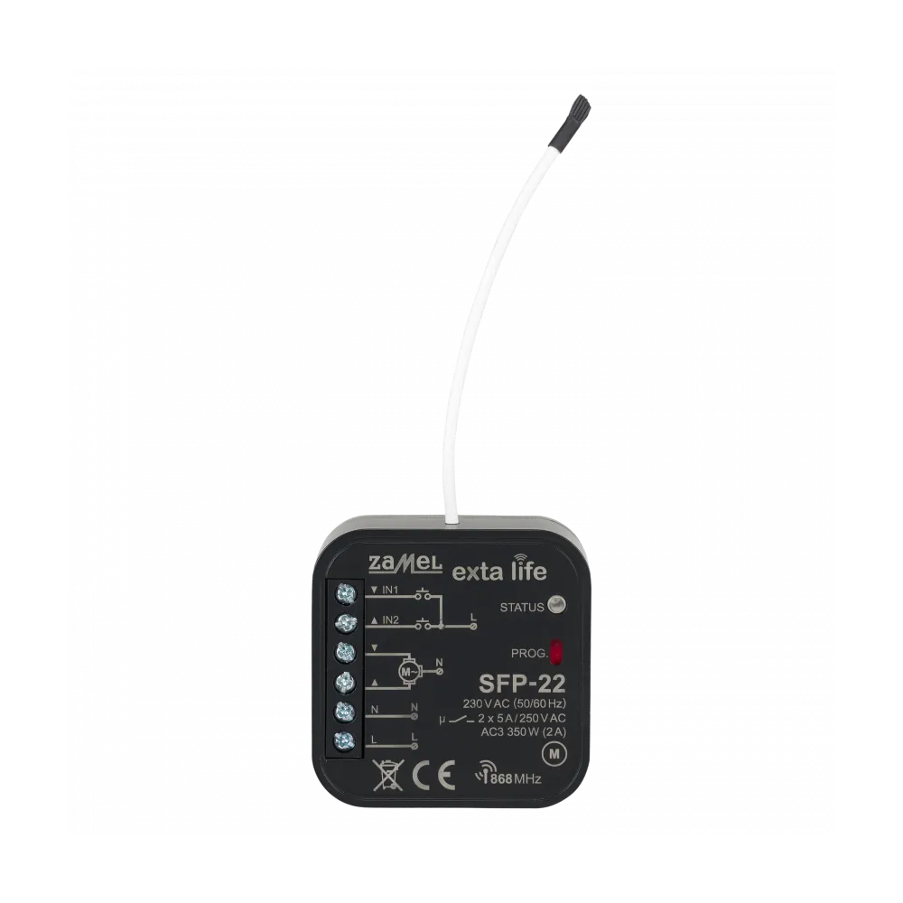 Controller Veneziane Facciata Smart Home Zamel EXTA LIFE SFP-22 RF 868 MHz — Angolo Lamelle