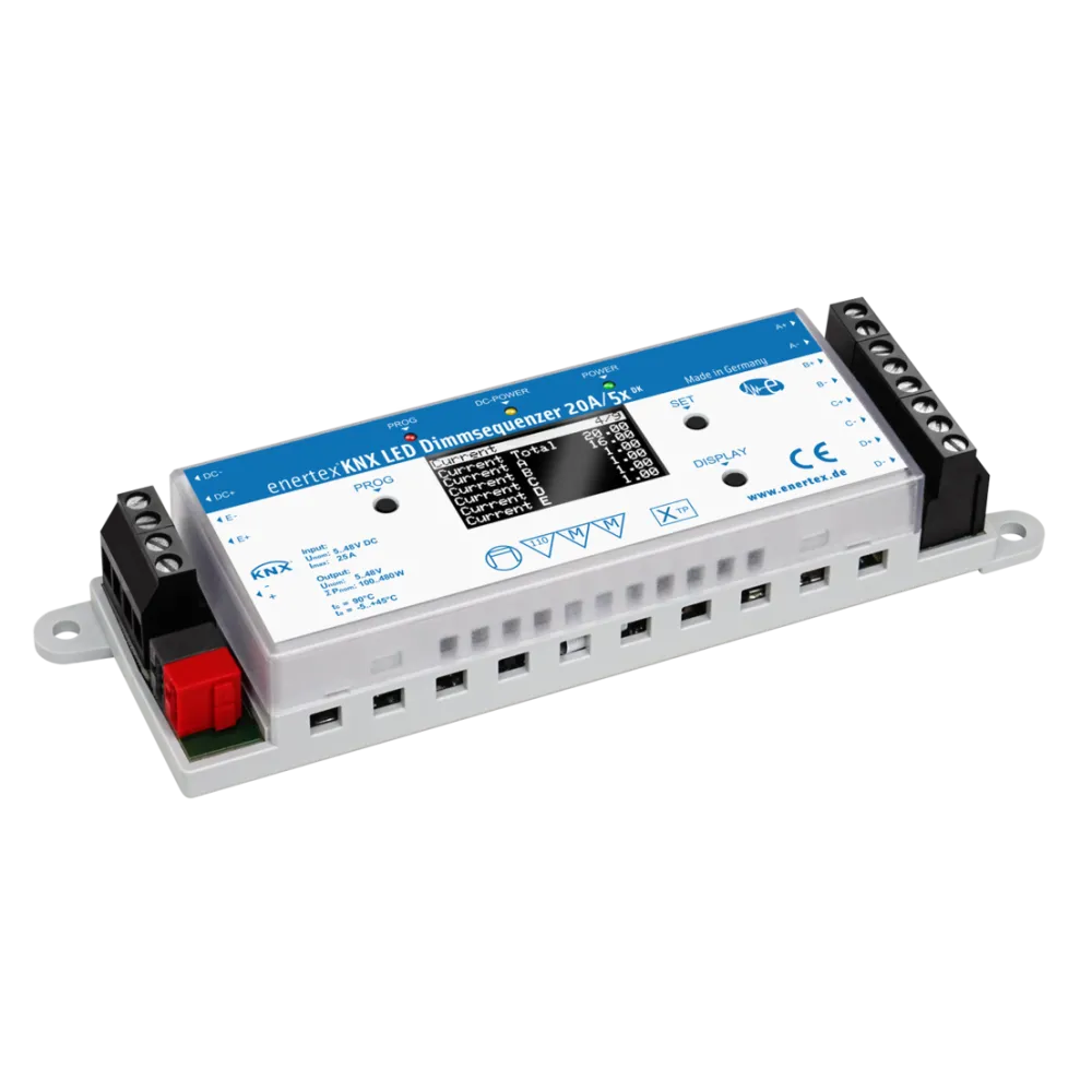 Enertex® KNX LED Dimmer Sequencer 20A/5x — Flush Mount (DK)
