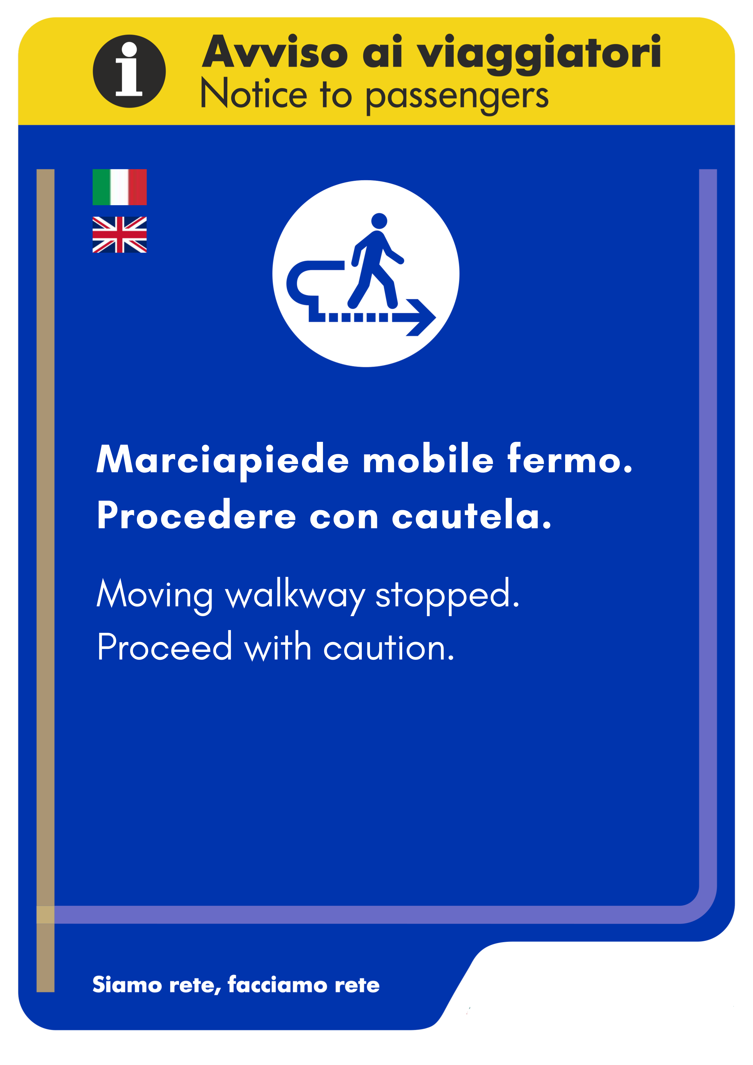 Cartellone digitale in modalità fuori servizio, tapis roulant fermo